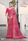 Shanti Vol 14 By Kashvi Bright Moss Foil Printed Saree Collection
